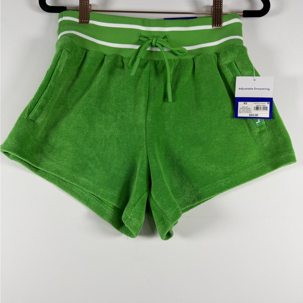JoyLab Women's High Rise Terry Shorts,  XS - Bright Green - Picture 5 of 10